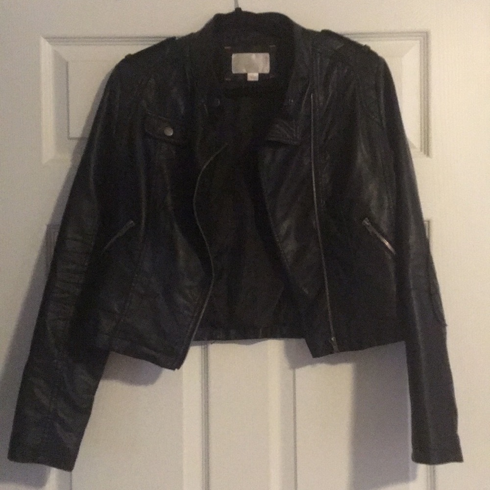 Black faux leather jacket